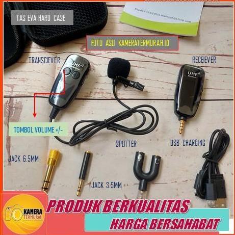 Microphone Mic Clip On Wireless UHF Prank Vlog Untuk