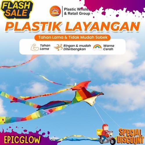 GROSIR PLASTIK LAYANGAN PLASTIK LAYANG LAYANG PLASTIK WARNA LEBAR 60CM PANJANG 9 METER