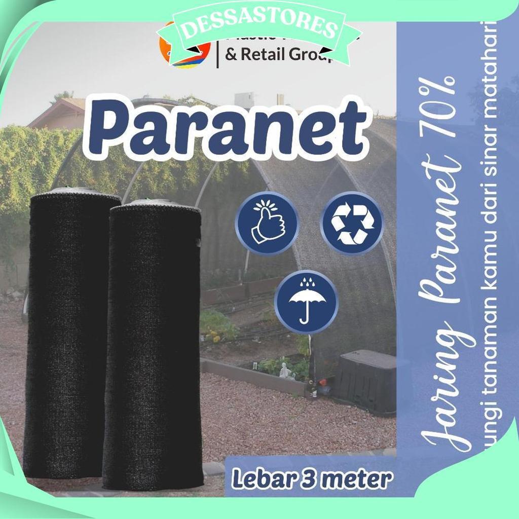 Paranet Tanaman/Jaring Paranet 70% Rajut Segitiga Lebar 3 Meteran Ecer Ori