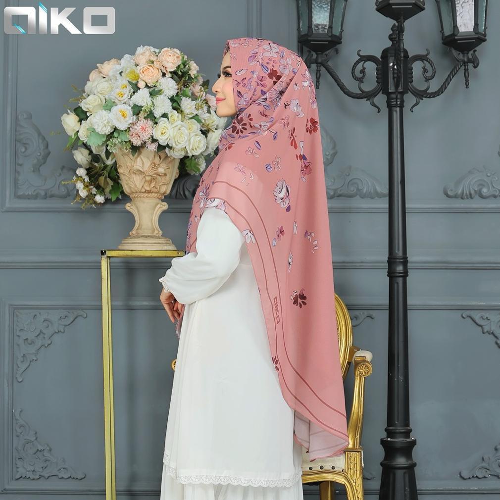 Ready Khimar Printing 2 Layer Belakang Oval Aiko Motif 003