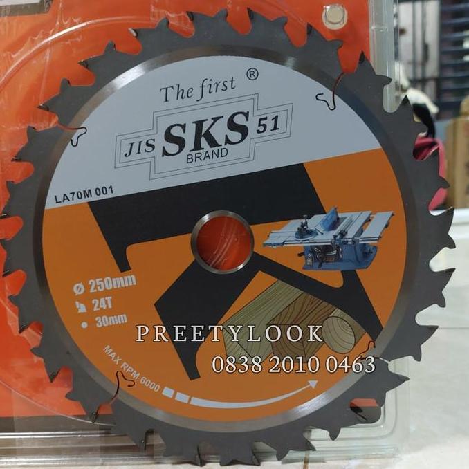 MORIFOYU Mata Gergaji belah Kayu 10 Inch 24 T Mata Gergaji Piringan TCT Tanduk