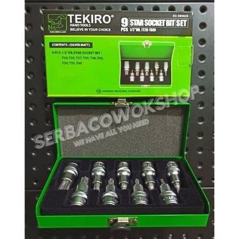 Tekiro Mata Kunci Sok L Bintang Set 1/2 Inch x 9 Pcs Star Bit Socket