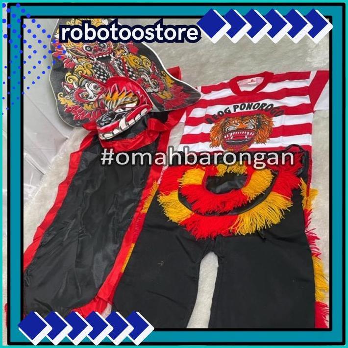 TERLARIS Mainan Anak Stelan Kaos Celana Reog Ponorogo dan Barongan Devil Caplokan Spon Free Embong K
