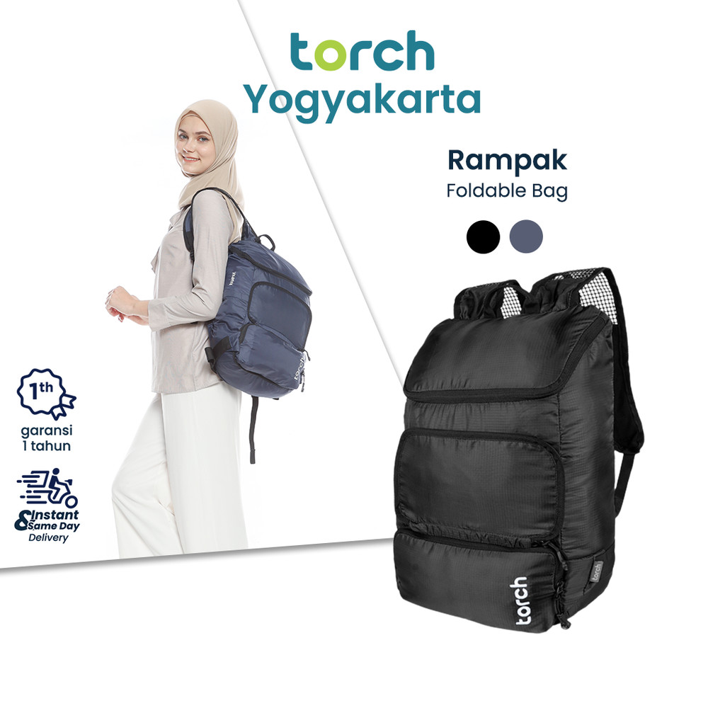 TORCH Rampak Foldable Backpack 2 in 1 Tas Outdoor Waistbag Waterproof