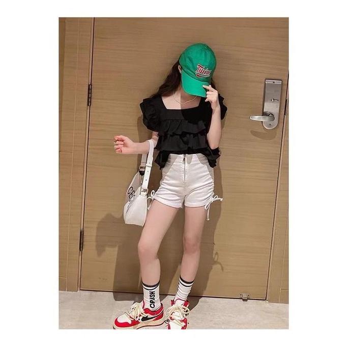 Atasan sanny anak perempuan umur 3-7tahun baju natal tahun baru  Fashion Katun crincel Polos KS