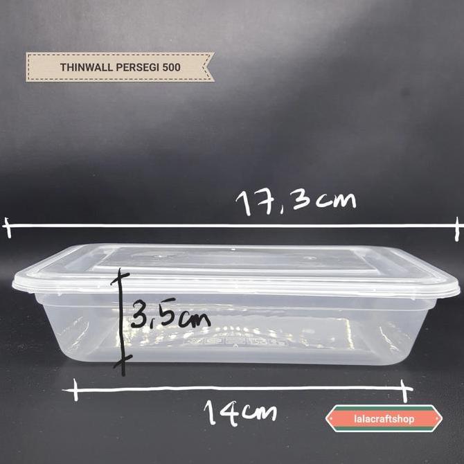 KOTAK PLASTIK GABY 500 ML/ THINWALL KOTAK 500 ML/pack 25 pcs