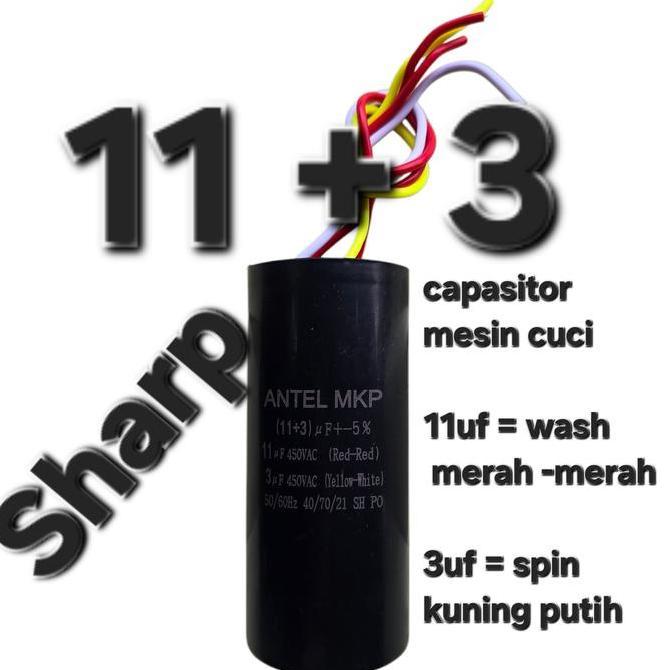 ( 11+3 ) Kapasitor 11Uf + 3Uf 11+3 Uf Mikro Micro Capasitor Mkp Antel 5% 450Vac 400V 450V Ac 50/60Hz