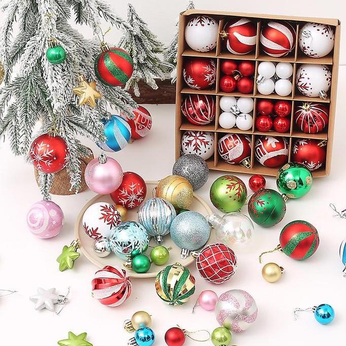 Hiasan pohon natal bola natal set Hiasan Bola Natal Baru Hiasan Natal PM