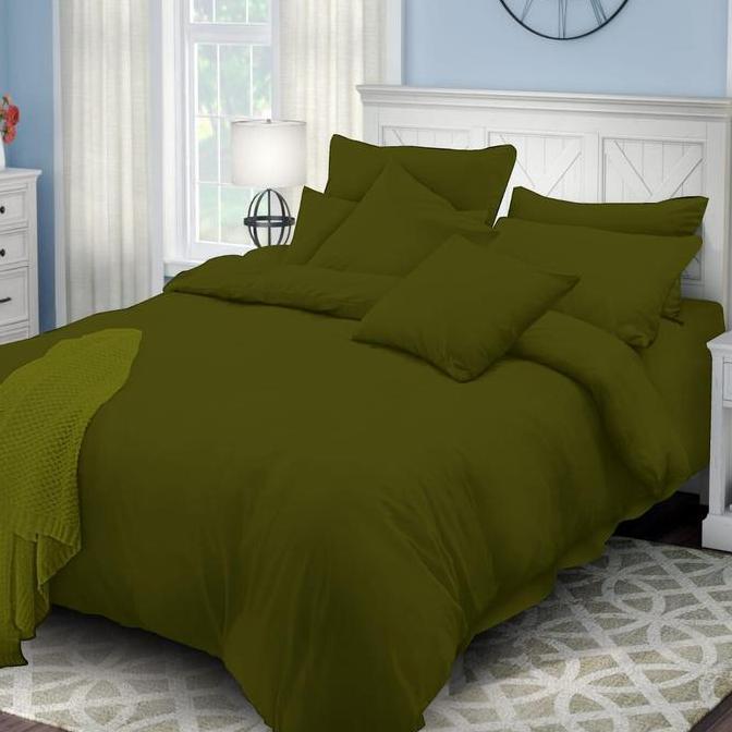 Sprei Extra King Polos Rosewell Hijau Army 200x200x20 cm