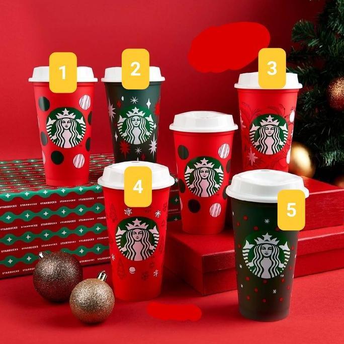 Reusable Starbucks cup holiday christmas 2022 PM