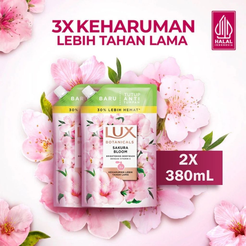Lux Botanicals Sabun Mandi Cair Sakura Bloom 380 mL x2
