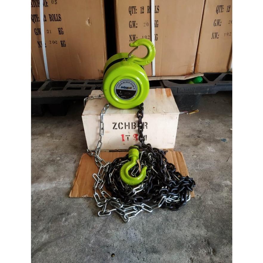 Bulat Chain Block Takel 1 Ton X 3 M Chainblock Hoist Katrol Katrol