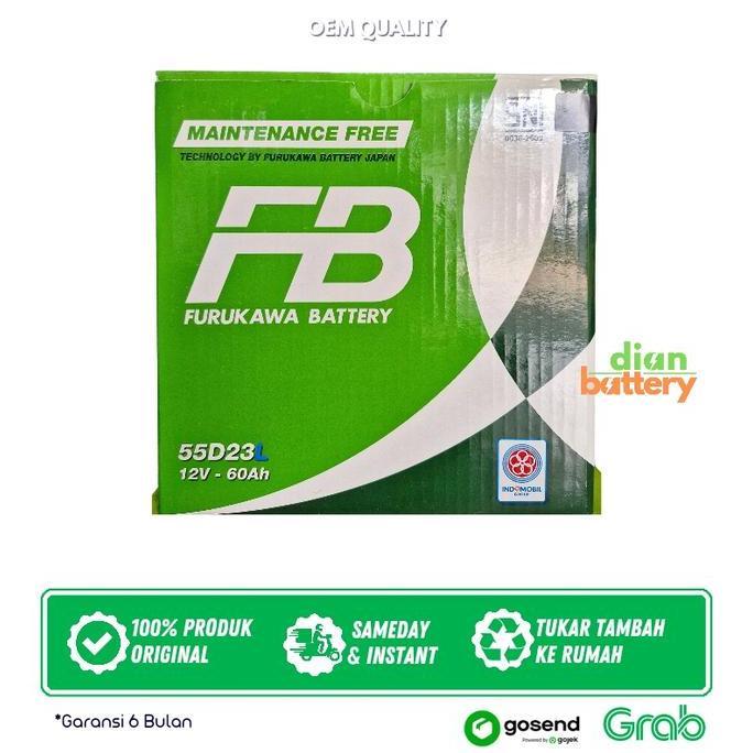 Aki Kering Mitsubishi Mirage FB MF 55D23L Furukawa Battery (60Ah)