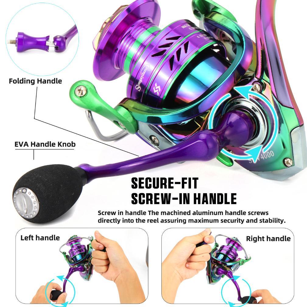 Power Hand Reel Pancing Memancing Rasio Gear 5.2:1 Max Drag 5-10KG Joran Pancing 1000-5000 Bahan Met