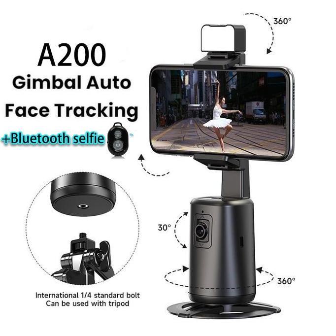 DB158 }} A200 Pelacakan Wajah Otomatis Universal Joint Mobile Stabilizer 360 Bluetooth Selfie Handph