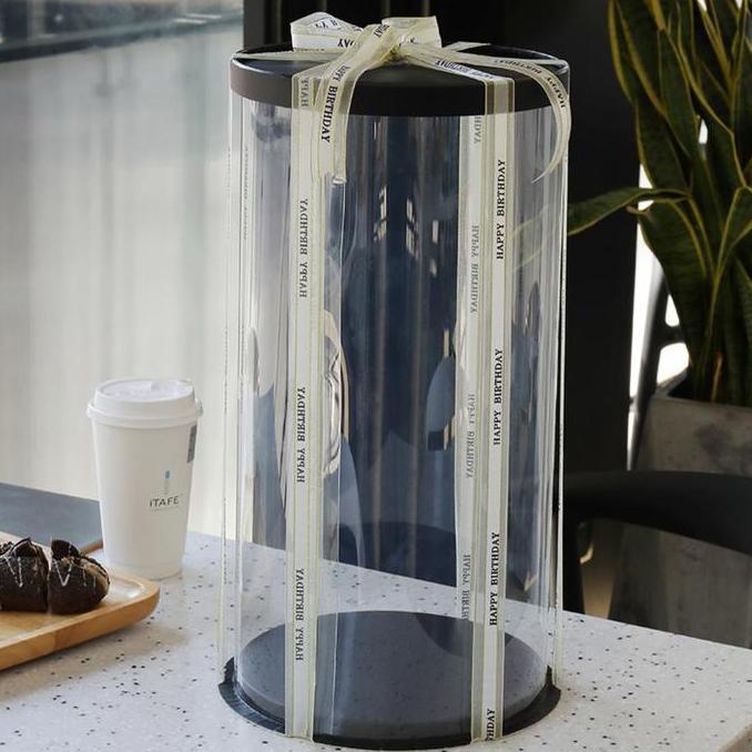 Box kue tart mika bulat 8INCH untuk 4 TINGKAT kue