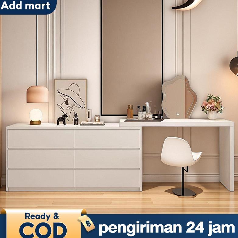 WISZCA- Meja Rias Aesthetic Meja Belajar Meja Rias Minimalis Meja Samping Meja Kamar Lemari Laci Bed
