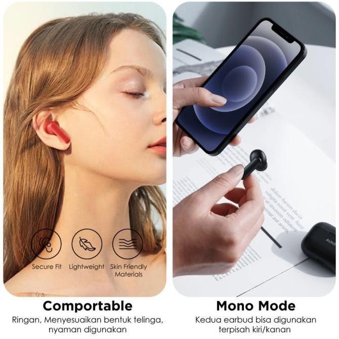 TWS Wireless Earphone IPX5 4G Aukey EP-M1S Earbuds Bluetooth Original