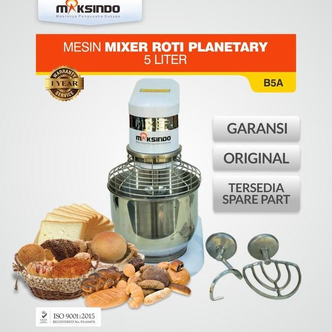 IRIS Mesin Mixer Roti Planetary 5 Liter Maksindo B5A