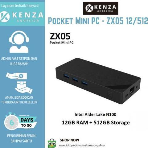 WISZCA- ZX05 Pocket Mini PC - Intel Alder Lake N100 - LPDDR5 12GB RAM SSD 512GB ROM