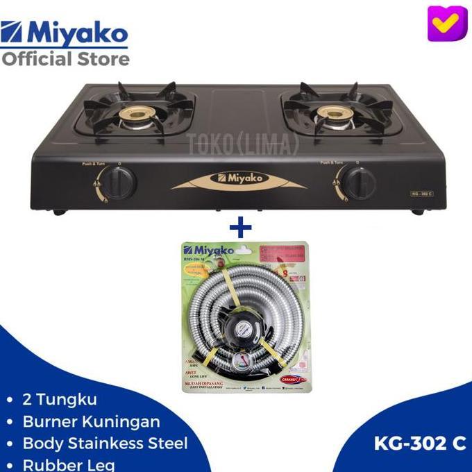 Kompor Murah Miyako MYK 302c 2 Tungku Ceflon Kompor Miyako 302c Gas