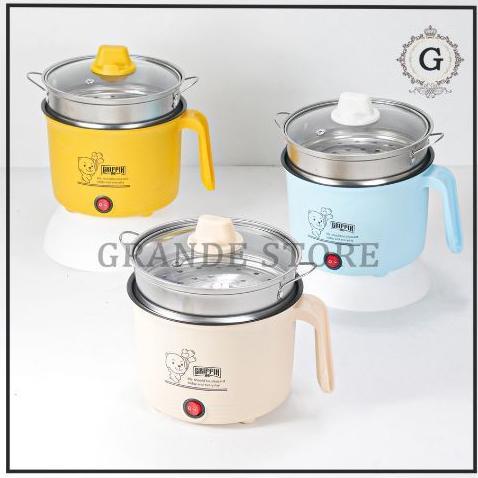 Rhh-1823 Panci Listrik Kukusan Stainless Stell Multi Fungsi Beruang/Kompor Elektrik Serbaguna Pemang