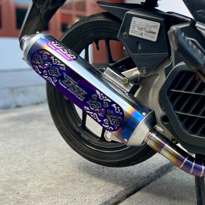 DSL Muffler - Knalpot Standar Racing Hyper Blue Edition Suara Bass Adem Empuk FULL set leheran+silin