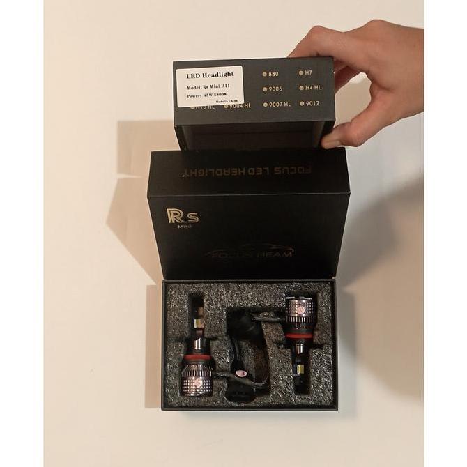 Lampu Turbo LED RS MINI Head Lamp Mobil 3 Warna Putih Kuning Biru UNIVERSAL Rs Mini H4 H11 Original