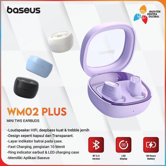 Baseus WM02 Plus / WM02+ TWS Bluetooth Earbuds Earphone Mini Original