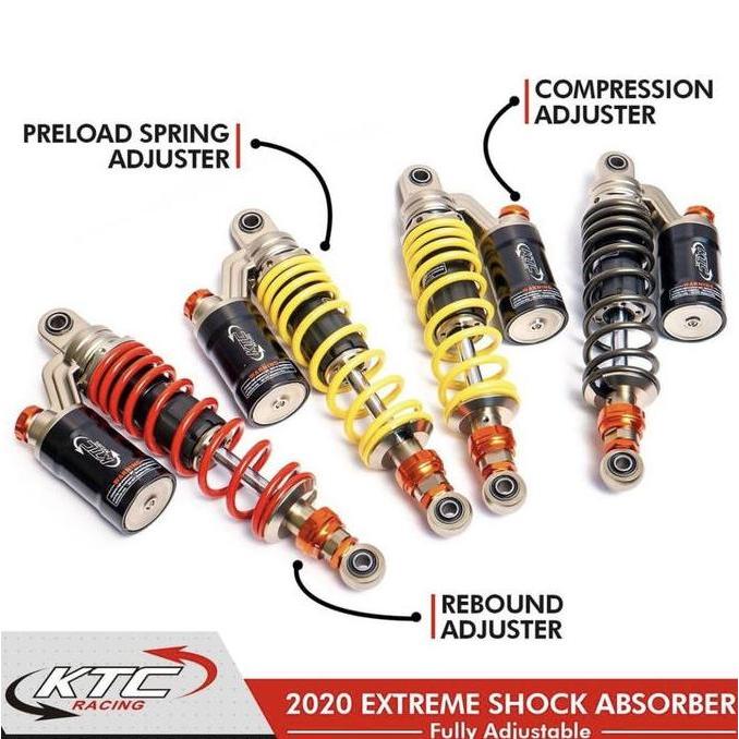 TERBARU - Shock ktc extreme bebek ukuran 320mm tabung klik fungsi merah