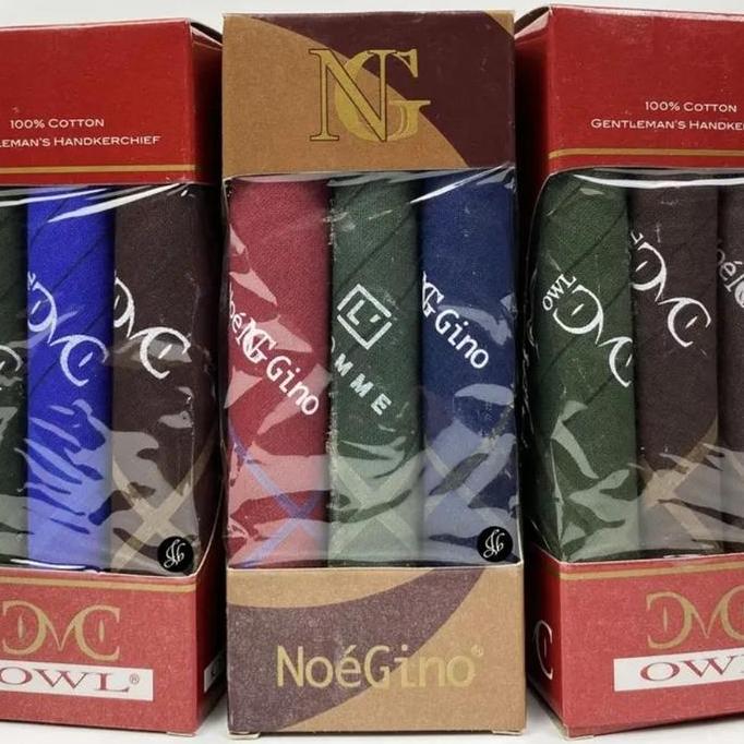 DB17>> [3pcs,6pcs] Sapu Tangan Katun Pria/Wanita Bahan Halus Tebal Warna Tua Dan Muda