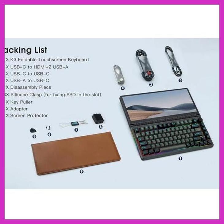 (LAPAKTEKNO) KEYBOARD GAMING K3 MECHANICAL WITH TOUCHSCREEN 82 KEYS KEYBOARD WITH S PACKING AMAN