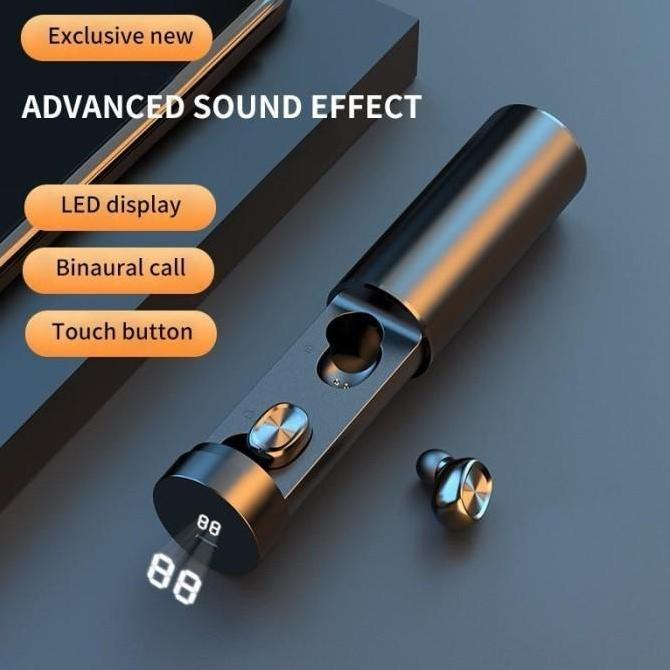 Vivo V19 Earphone Wireless Headset Bluetooth TWS + Metal Cover Original