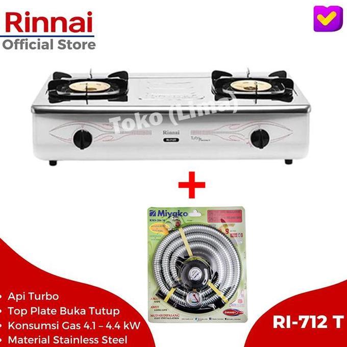 Kompor Gas 2 Tungku Grande Rinnai RI 712 T Kompor Api Turbo Grande