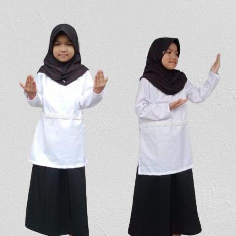 baju SETELAN sekolah hitam putih anak perempuan SD/TPA