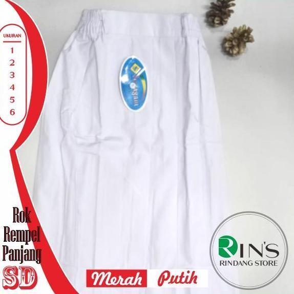 Rok Putih Merah SD Merk "SERAGAM" Rempel Panjang