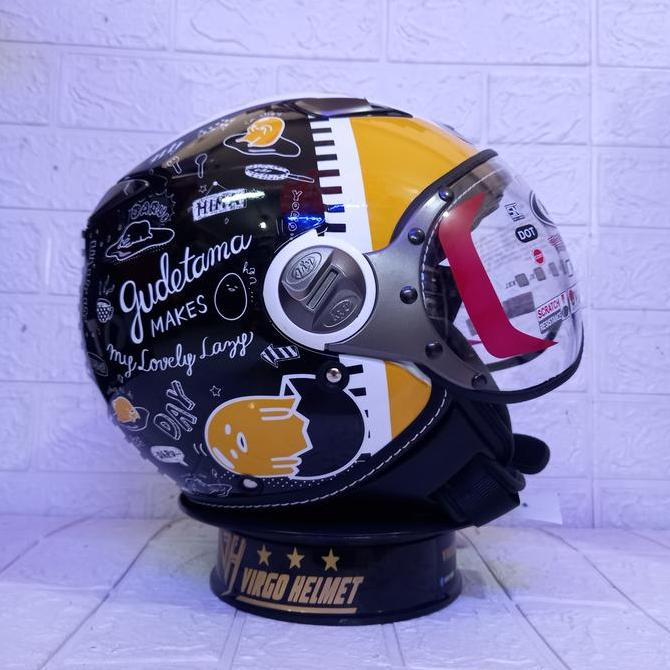 KYT HELM ELSICO SANRIO GUDETAMA BLACK WHITE