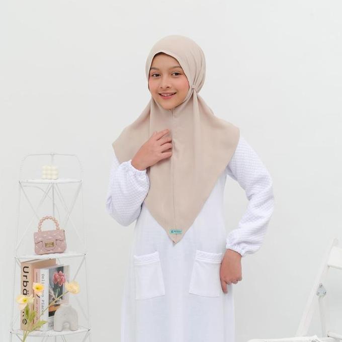 Hijab Jilbab Bergo Instan Anak Perempuan Sekolah SD SMP Tali Hamida Crinkle Kerudung Muslim Serut Hi