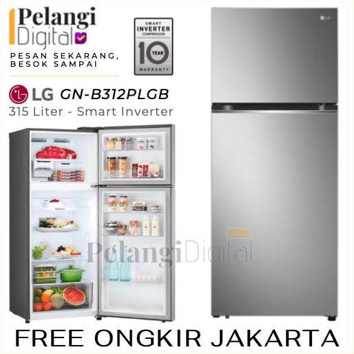 NEW LG B312PLGB Kulkas Dua 2 Pintu Smart Inverter Linear Cooling 315 Liter