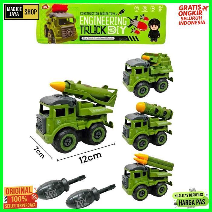 Berkualitas Redfire Toys Mainan Edukasi Truck Bongkar Pasang Diy Seri Konstruksi Army Pmk Isi 4