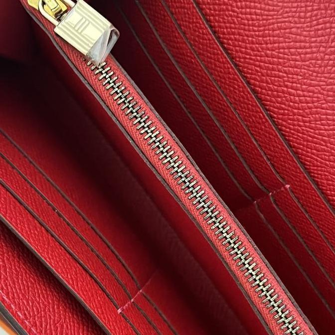 Authentic Hermes Kelly Wallet in Red GHW