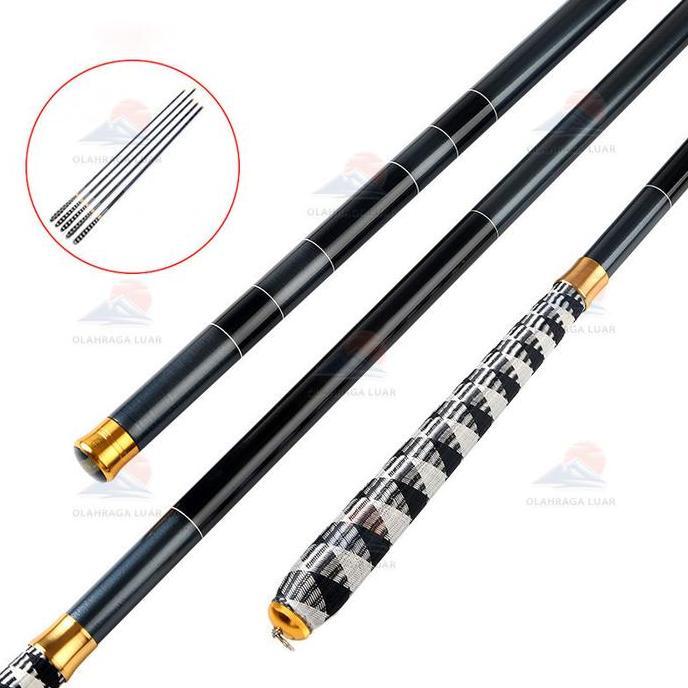 COD 100% Aman2025 Model Baru Joran Pancing Portable Carbon Fiber Telescopic 2.1-3.6M - Ringan 120g, 