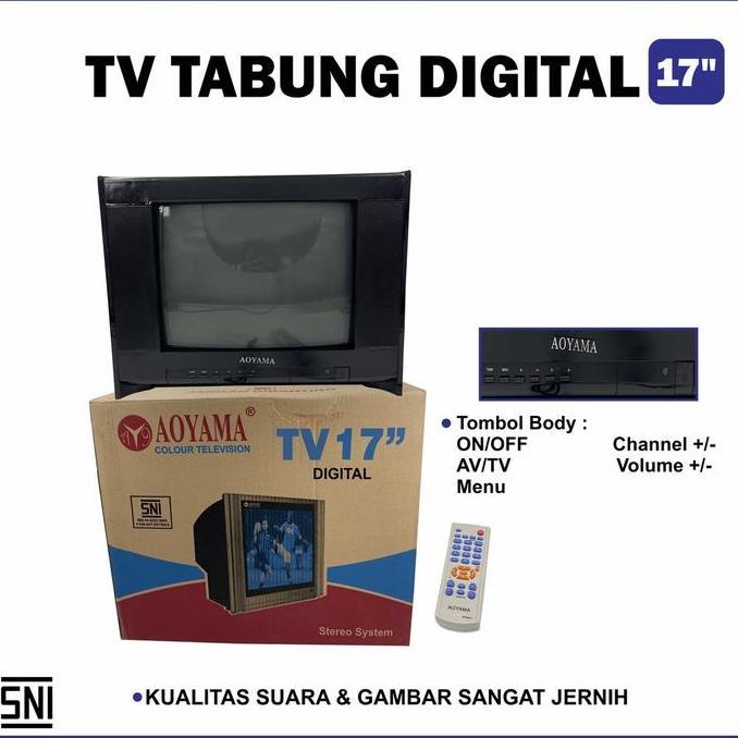 TV Tabung Aoyama 17 Inch Digital Semi Flat Stereo System