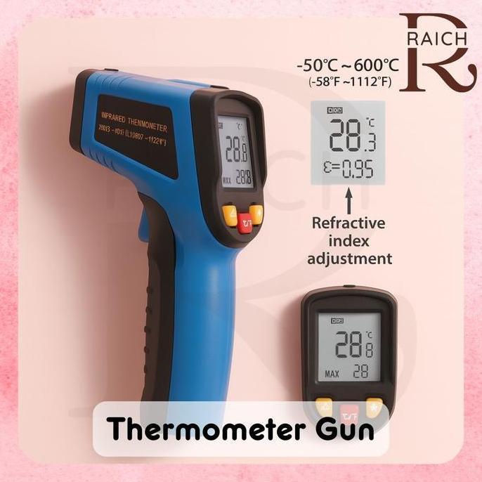 THERMOMETER GUN TANPA BOX Termometer Masak Tembak Infrared Non Contact Digital Cooking Pengukur Suhu