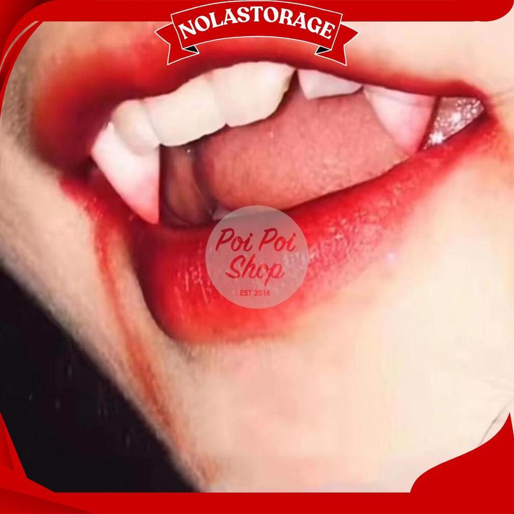 Gigi Vampir Drakula Gerak Box Vampire Gigi Taring Palsu Fake Fang Halloween Vampir Drakula Tajam Cos
