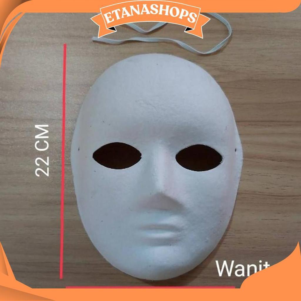 Topeng Lukis Wajah Polos Putih Wanita Pria Best Seller