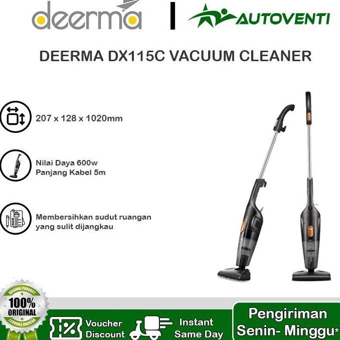 Deerma DX115C Vacuum Cleaner 2in1 Penghisap Debu Lantai Rumah Kamar