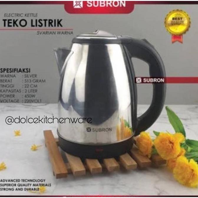 Subron Teko Listrik Electric Kettle 2 Lt Stainless