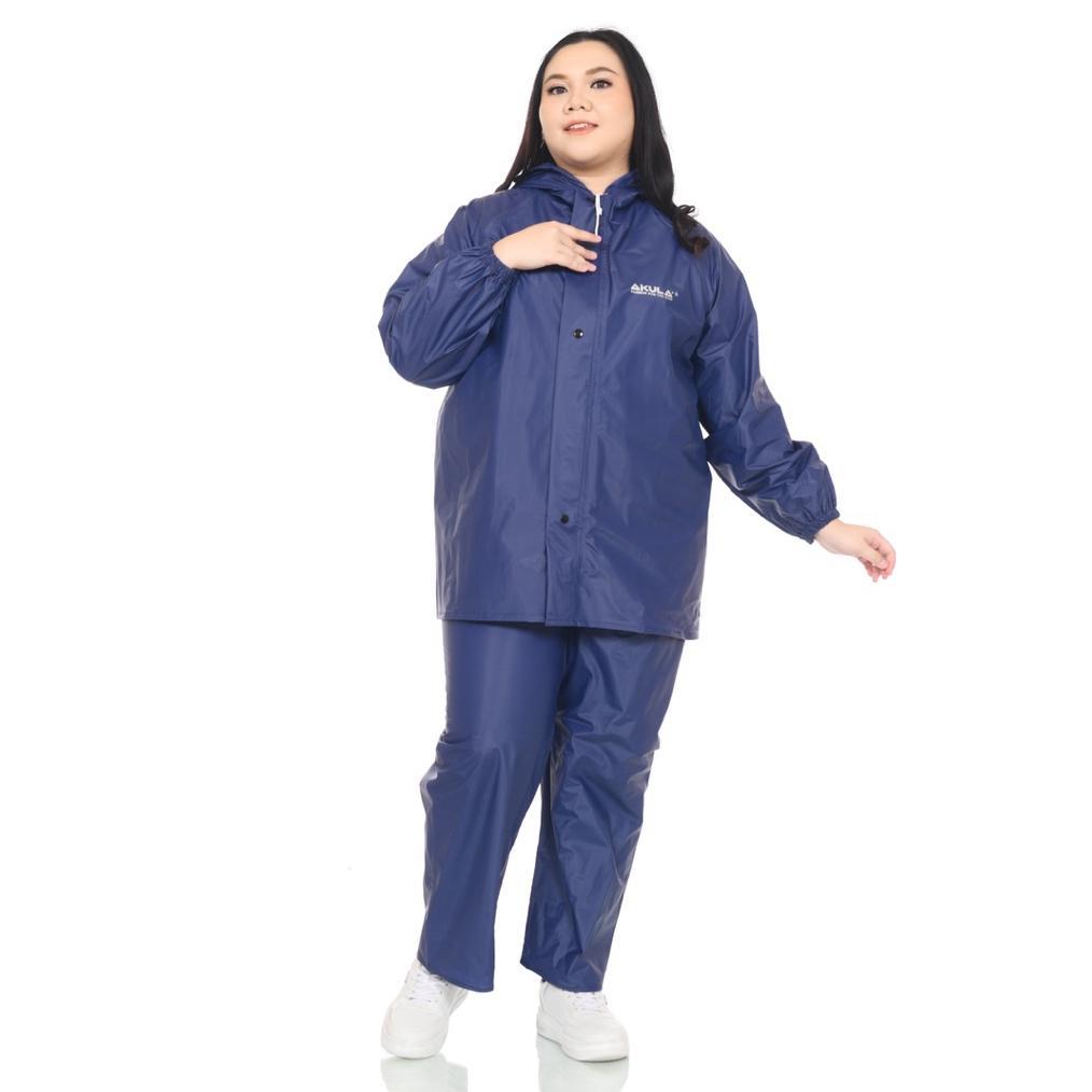 JAS HUJAN AKULA JUMBO BIG SIZE Setelan Celana Pria Wanita FULL SEAL PRESS Jas Hujan