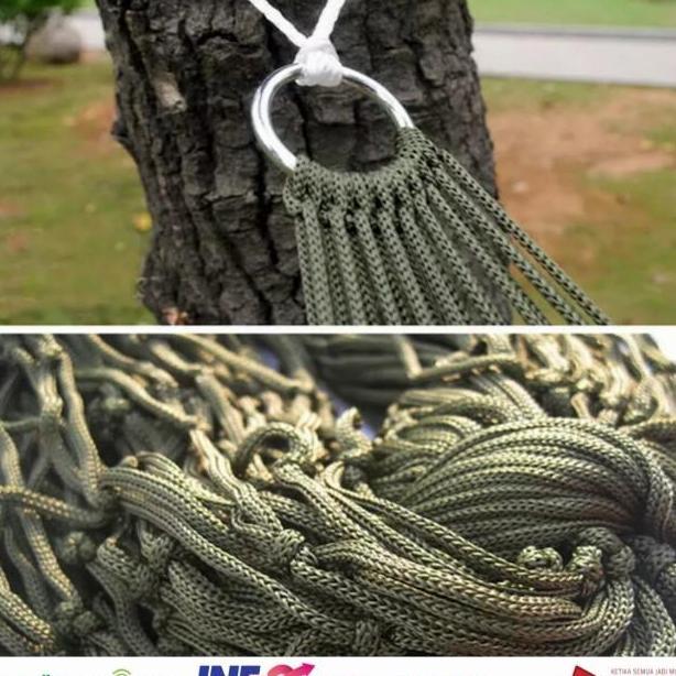 Nylon Mesh Hammo Ayunan Tali Rajut Single Ayunan Gantung Rajut